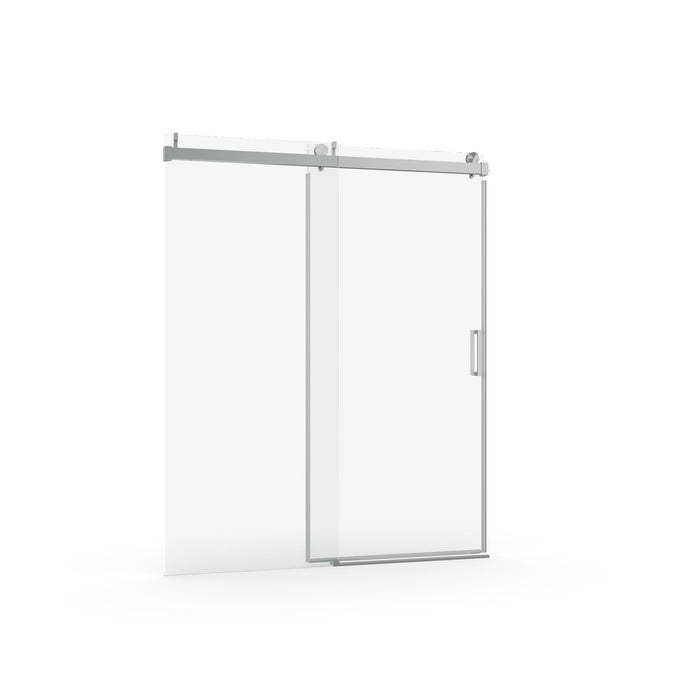 Frameless Soft-Closing Shower Door, 1/4" (6 Mm) Tempered Glass Single Sliding With Explosion Proof Coating