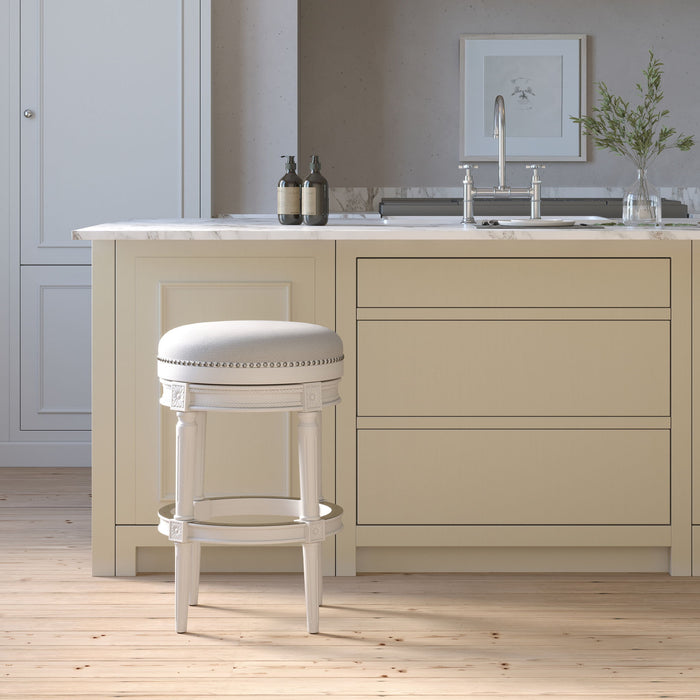 Rustic Elegance Backless Swivel Stool