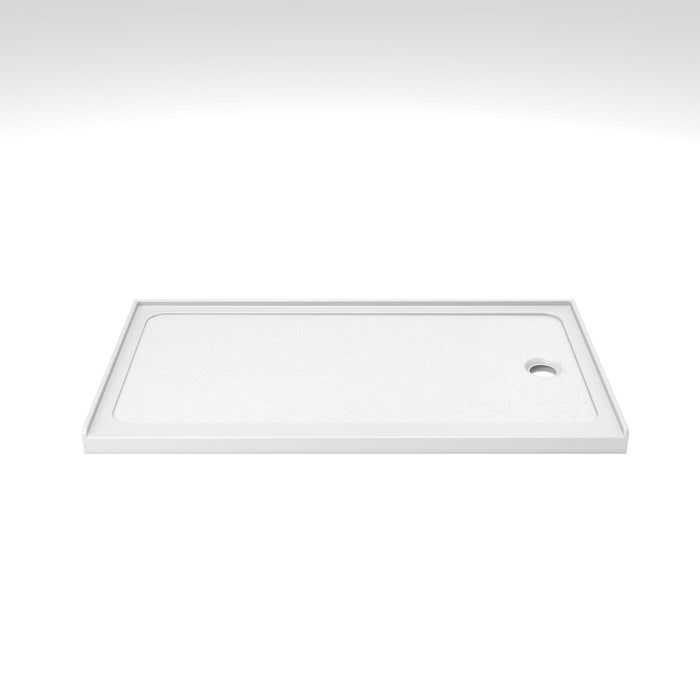 Shower Base Drain With Single Threshold Design