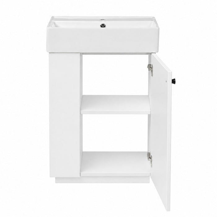 Bathroom Vanity With Sink, Freestanding Wood Grain Cabinet With Storage