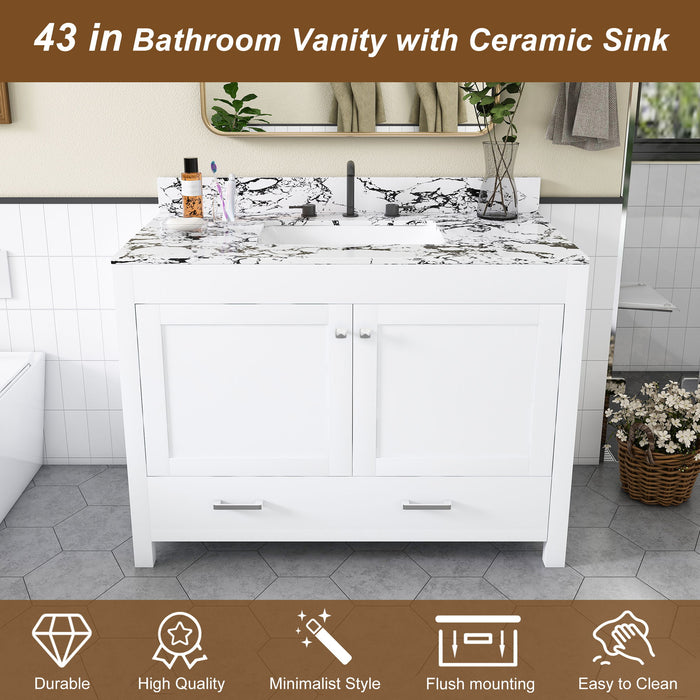 Bathroom Vanity With Storage - White