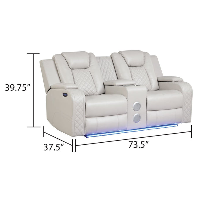 Benz - Power Reclining Loveseat With LED Lighting And Built In USB