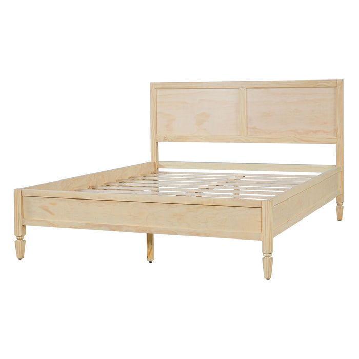 Classic Platform Bed Frame With Panel Headboard