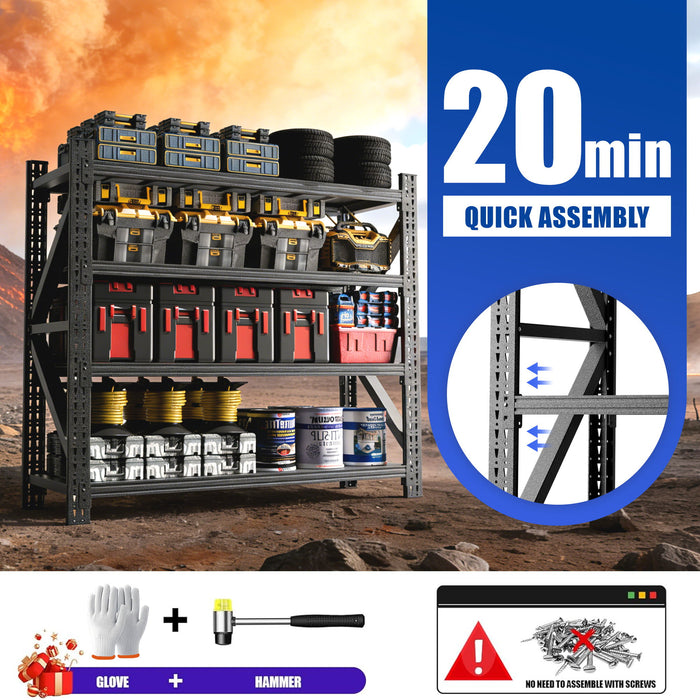 Heavy Duty 4 Shelf Garage Shelving Unit