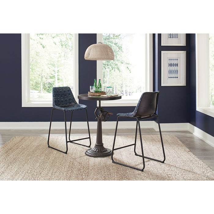 Claire - Canvas Upholstered Counter Chair (Set of 2) - Blue