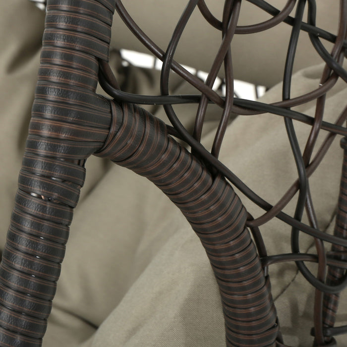 Kylie - Boho Style Hanging Basket Chair Rattan With Water Resistant Cushions