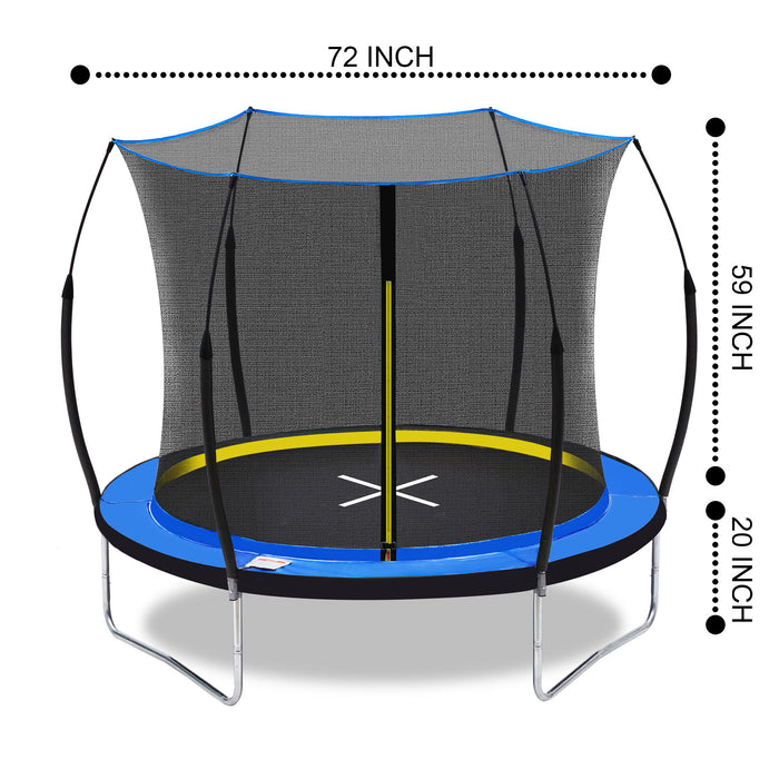 6 Ft Trampoline Inner Safety Net Elastic Ropes Version - Blue