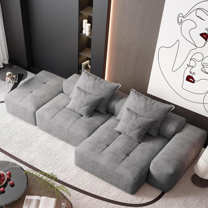 Modern Oversized, Modular Sectional Sofa With Pillows