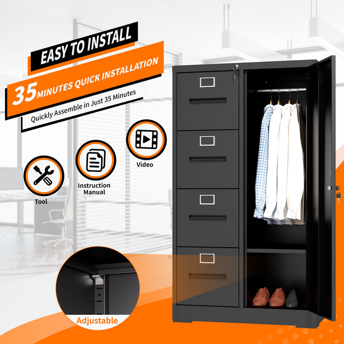 Storage Vertical Filing Cabinet With Lock