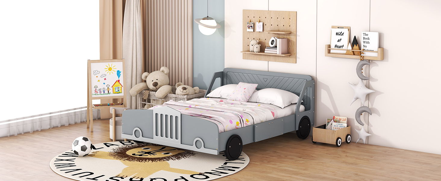 Car Shaped Platform Bed With Wheels