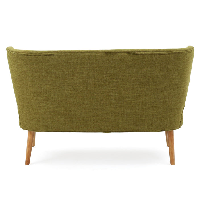 Elegant Classic Upholstered Loveseat With Curved Backrest