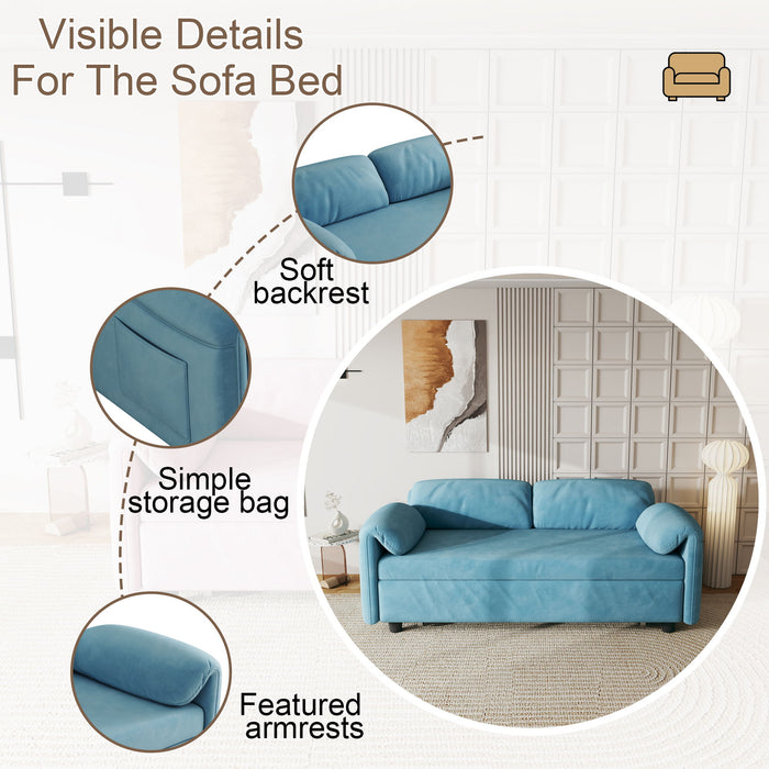 Sofa, Dual Purpose Lounge With Retractable Queen Size Bed