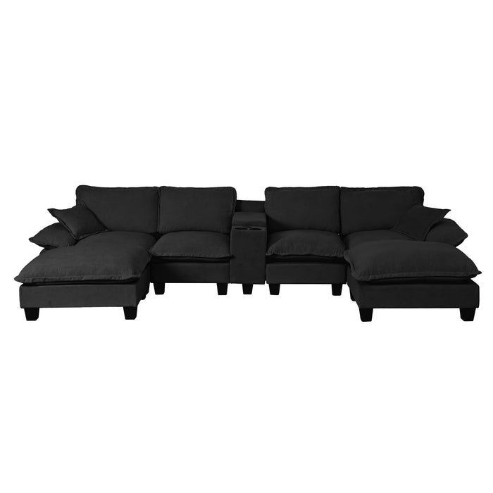 Modular Cloud Couch Sofa With Cup Holders & Storage, USB Port