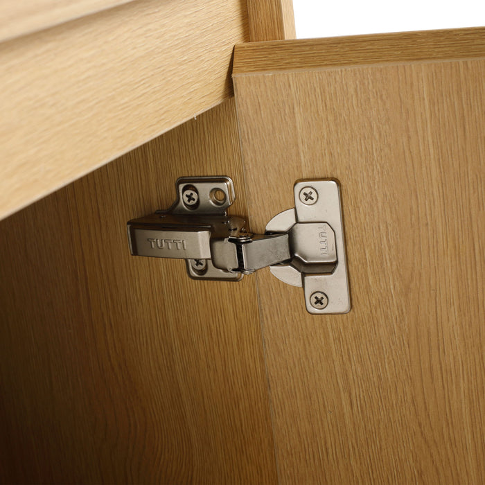 28" Freestanding Bathroom Vanity With Sink, Soft Close Doors - Oak