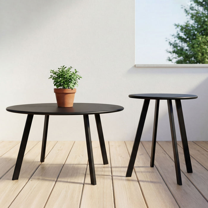 Round Nesting Coffee Table (Set of 2) - Black