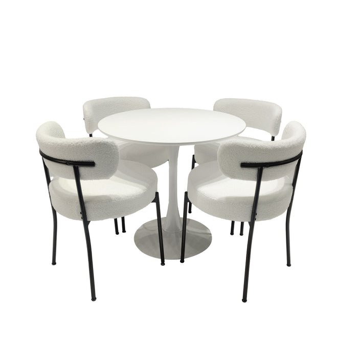 Mid-Century Modern Dining Chair With Curved Backrest