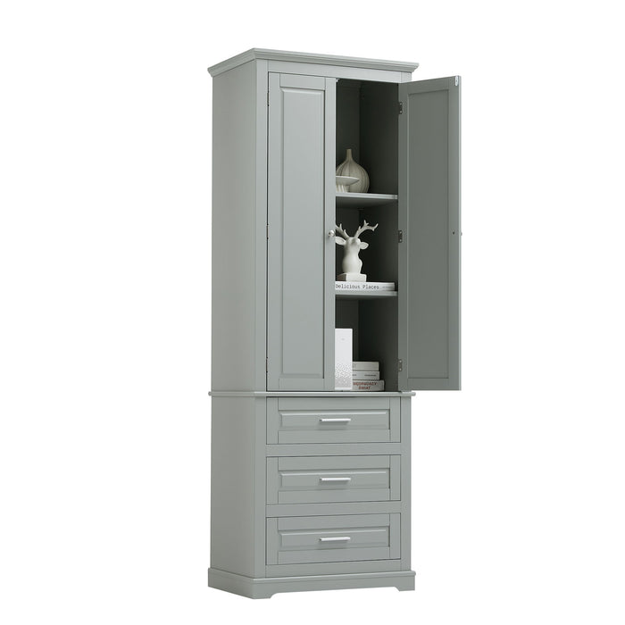 Tall Storage Cabinet With 3 Drawers For Bathroom