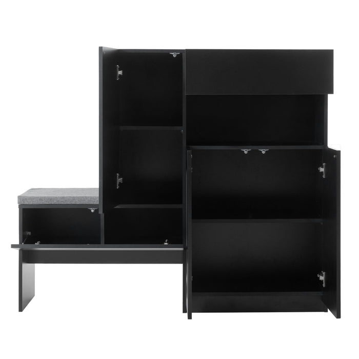 Elegant 2 In 1 Shoe Cabinets With Soft Cushion Versatile Shoe Rack Organizer With Adjustable Shelves