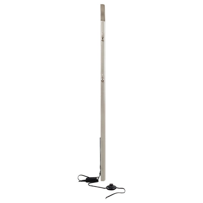 Colwood - Full Floor Mirror With LED Lighting And Storage Hooks - Silver