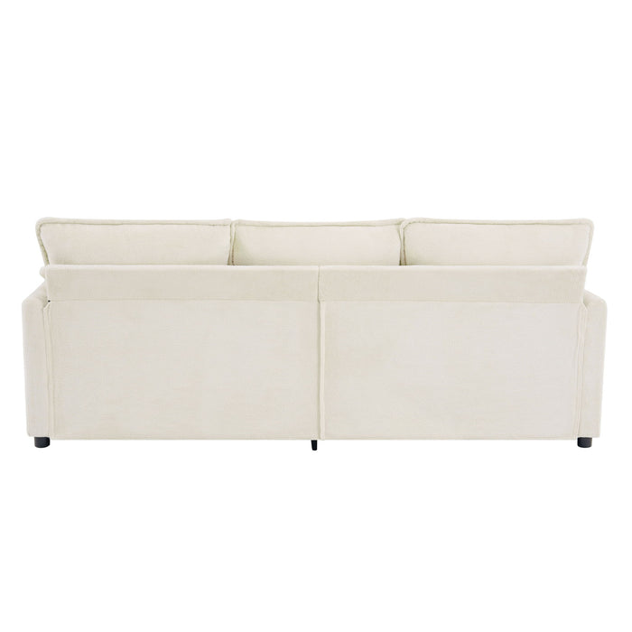Modern 3 Seater Sofa With Side Storage Pockets For Living Room
