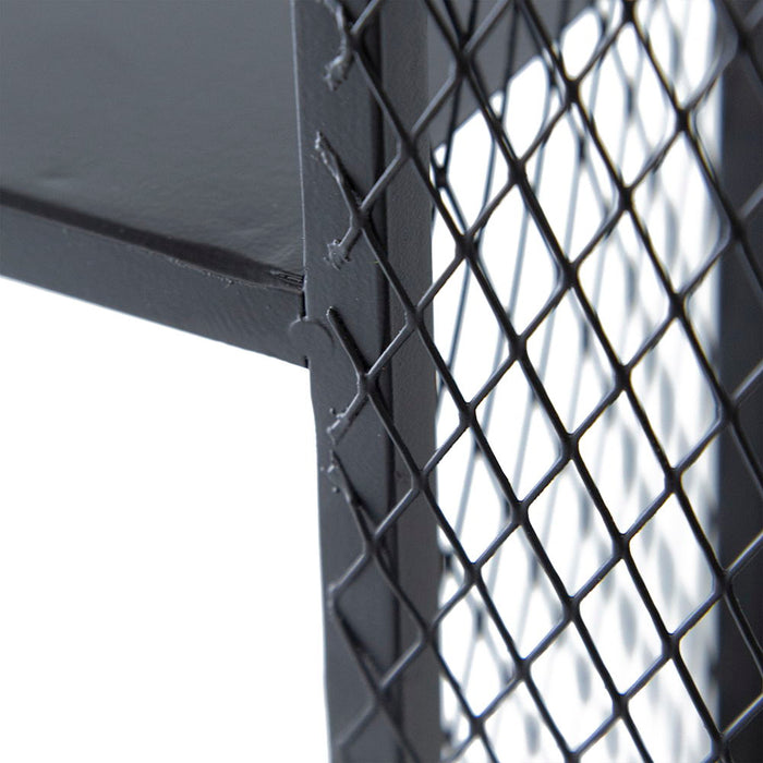 Floating Wine Bar Shelf With Glass Holder And Display Shelves - Black