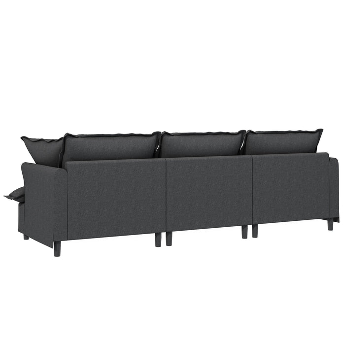 3 Seat Sofa Module For Modular Sectional Wide Seat Cloud Couch With Throw Pillows Upholstered