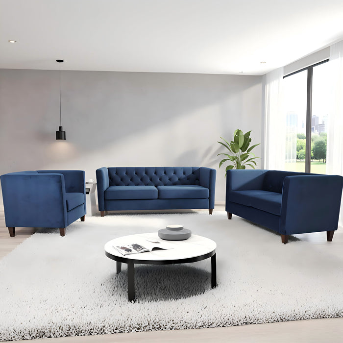 Button Tufted 3 Seater Sofa For Living Room