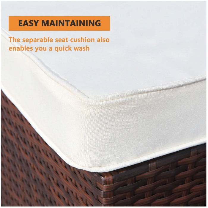 7 Piece Outdoor Dining Set With Cushions, Modular Sectional Sofa And Table