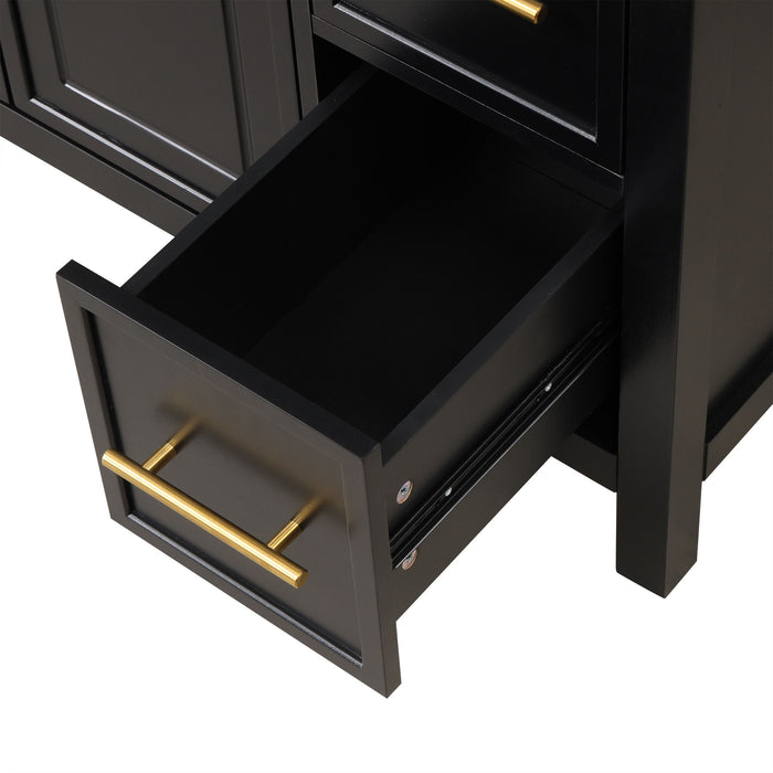 Modern Bathroom Vanity With Sink Top, 2 Doors And 3 Drawers