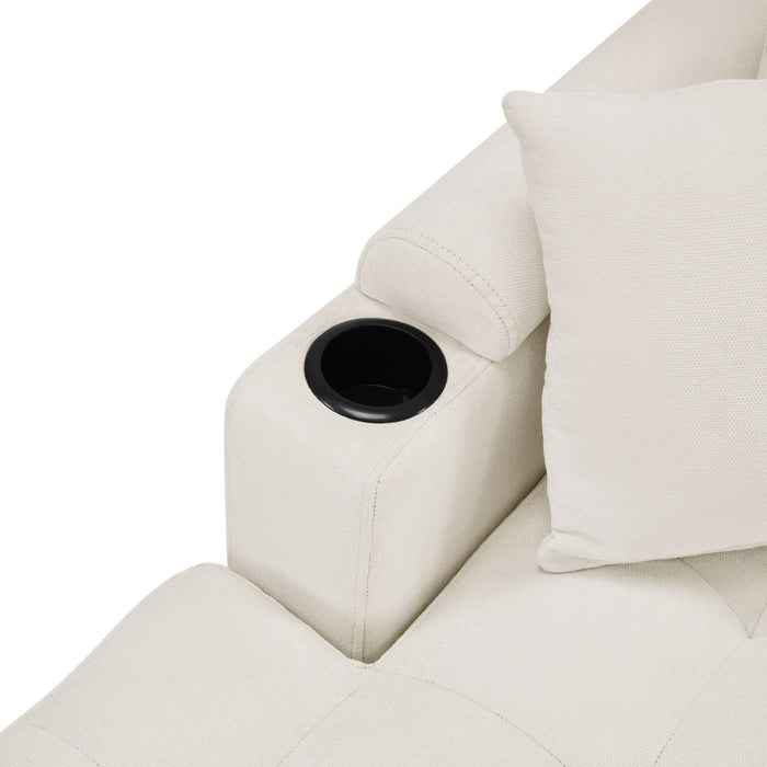 U Shaped Sectional Sofa, Corner Living Room Couch With Built In Cup Holders, Storage, USB Ports