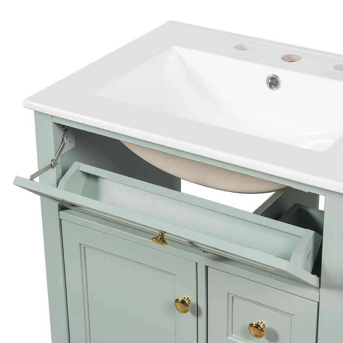 Modern Bathroom Vanity With Sink, 3 Drawers & Cabinet With 2 Tier Door Storage