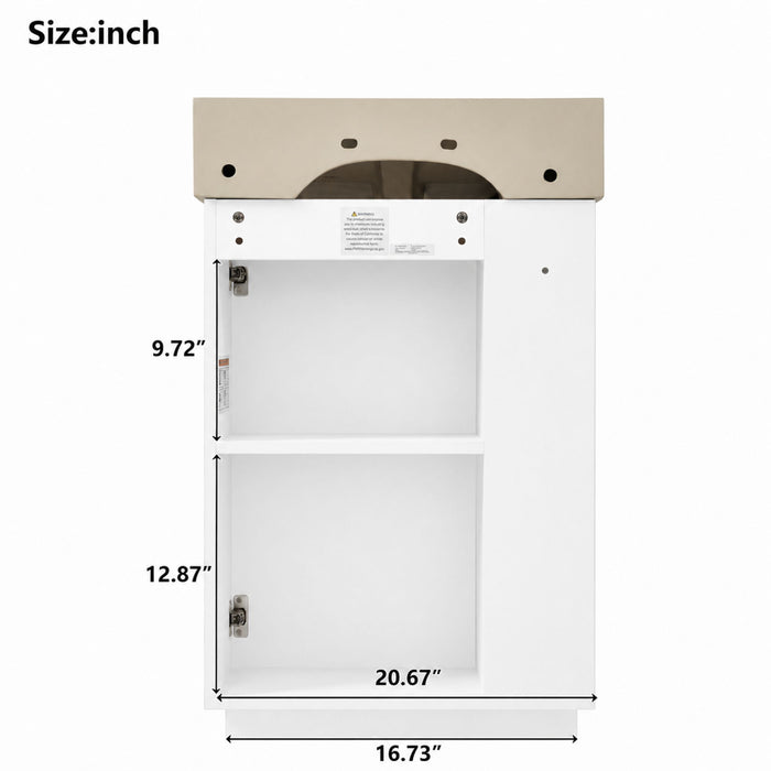 Bathroom Vanity With Sink, Freestanding Wood Grain Cabinet With Storage