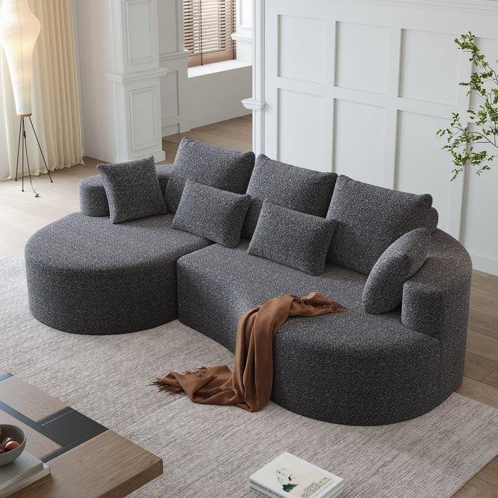 Curved Oversized Sectional Sofa With Extra Deep Seat
