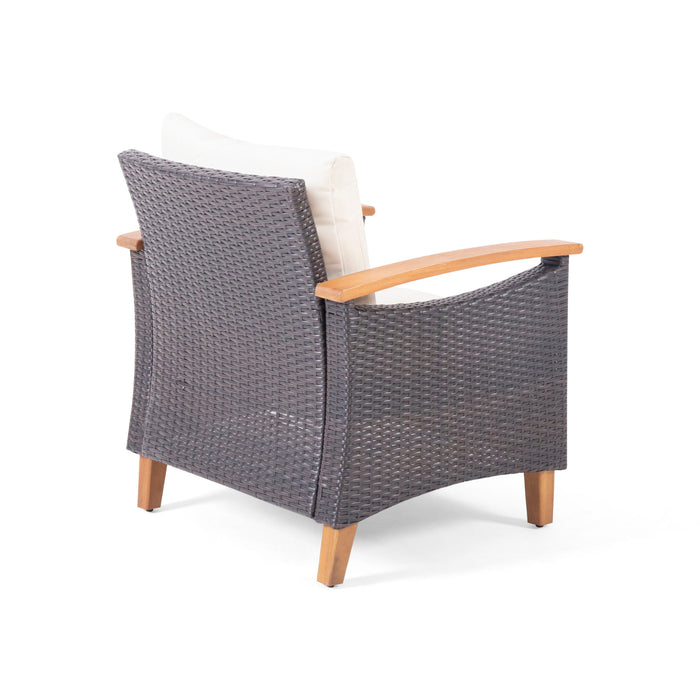 Isla - Transitional Chat Set With Water Resistant Cushions - Teak