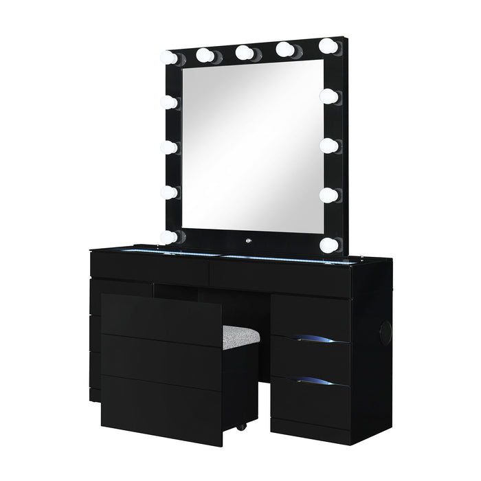 Elisa - Vanity Set With Stool And LED Bulbs
