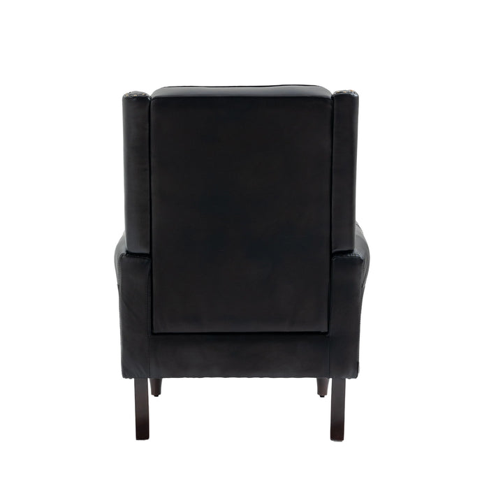 Modern Accent Armchair With Sturdy Wood Legs