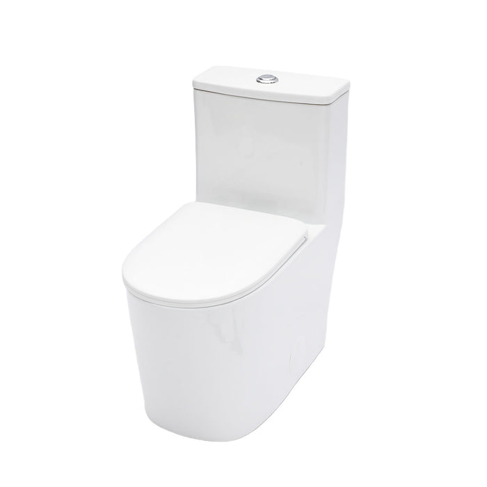 1 Piece Toilet For Bathroom, Soft Closing Seat, Dual Flush 1.1 / 1.6 Gpf - White