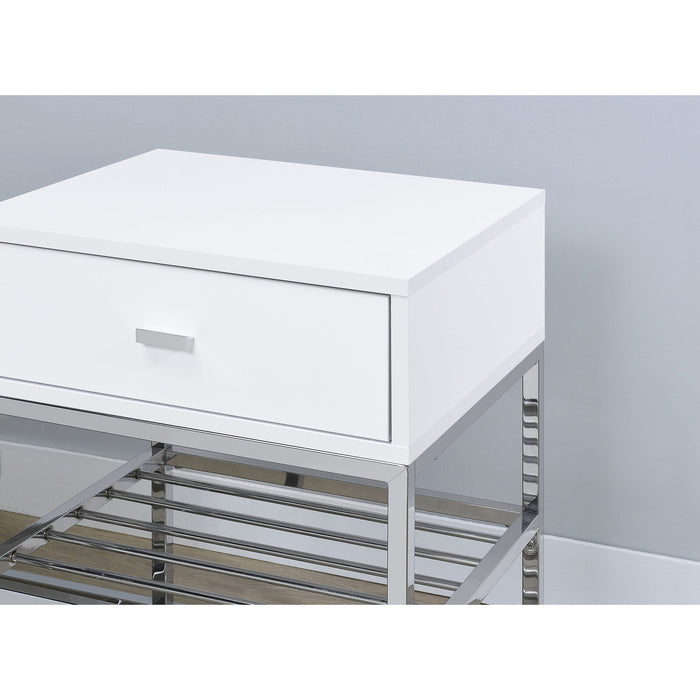 Yesler - 1 Drawer Storage Bench - Glossy White