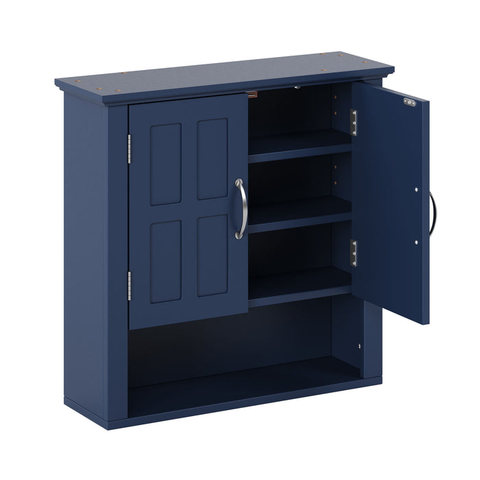 Multi Functional Wall Mounted Cabinet With Adjustable Shelves For Bathroom