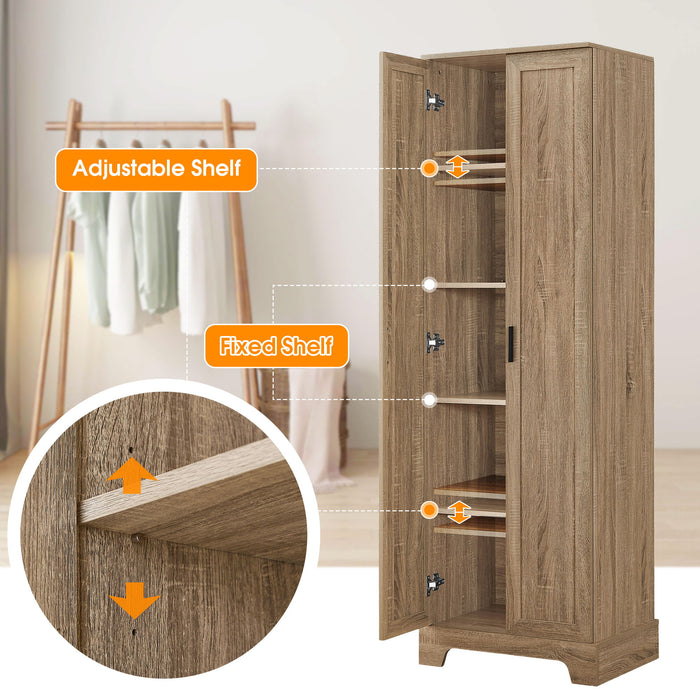Storage Cabinet With Adjustable Shelves, 2 Doors, Rectangle Design For Bathroom