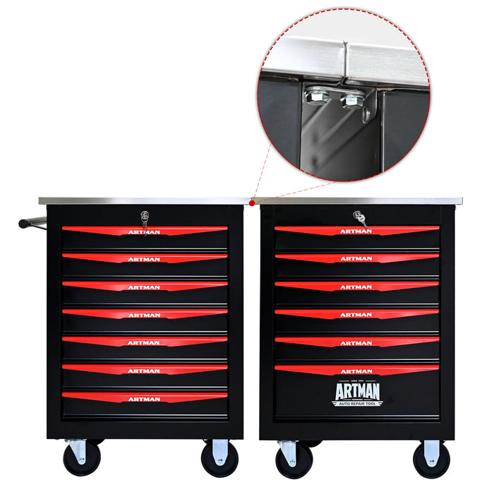 Drawer Multifunctional Tool Cart With Wheels For Garage