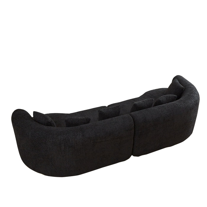 Curved Sectional Sofa With 6 Pillows