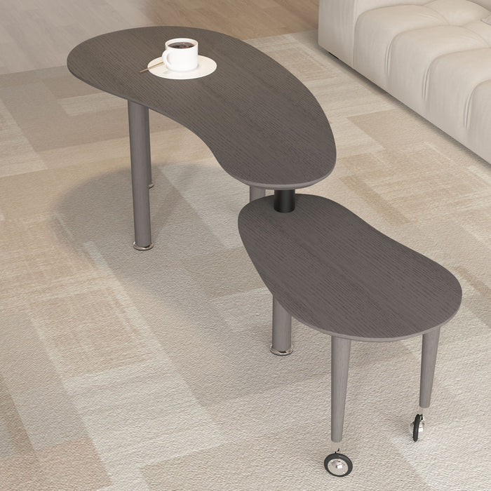 Rotatable Cocktail Table With Solid Legs, 360 Degree Rotating