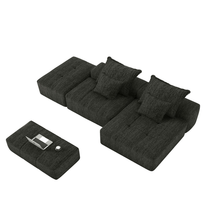 Modern Oversized Diy Combination, Modular Sectional Sofa With Pillows