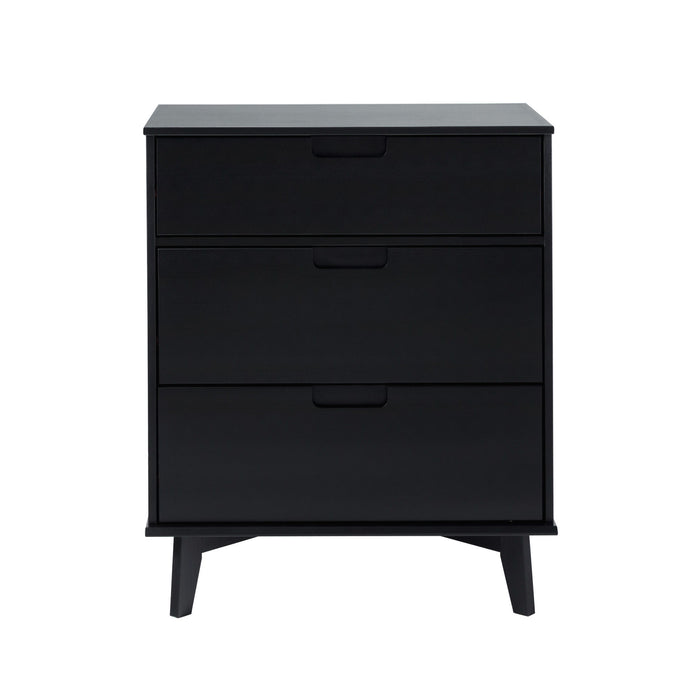 Modern 3 Drawer Dresser - Black
