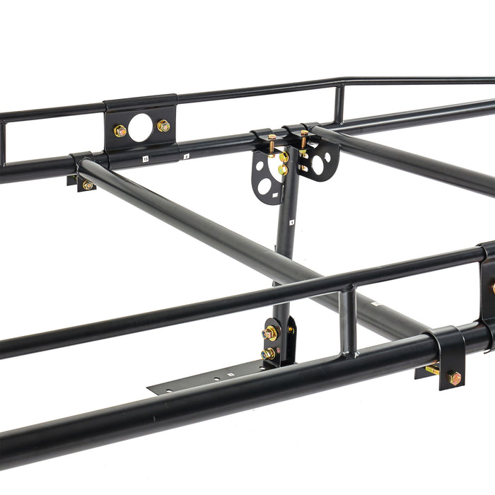 Universal Over Cab Truck Bed Rack For Kayak, Ladder, Surfboard, Lumber Adjustable Full Size Rack - Black