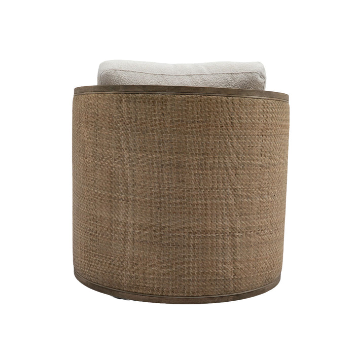 Barrel, Comfy Round Accent Sofa Chair With 360 Degree Swivel, Leisure Arm