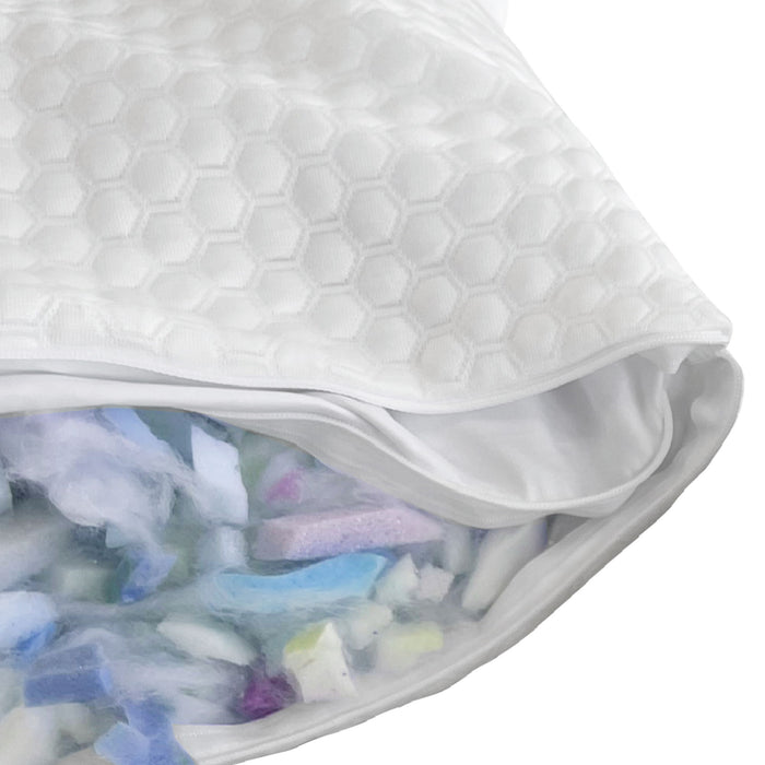 Ghostpillow Shredded - Customizable Soft Fluffy Gel Memory Foam & Siliconized Microfiber Pillow