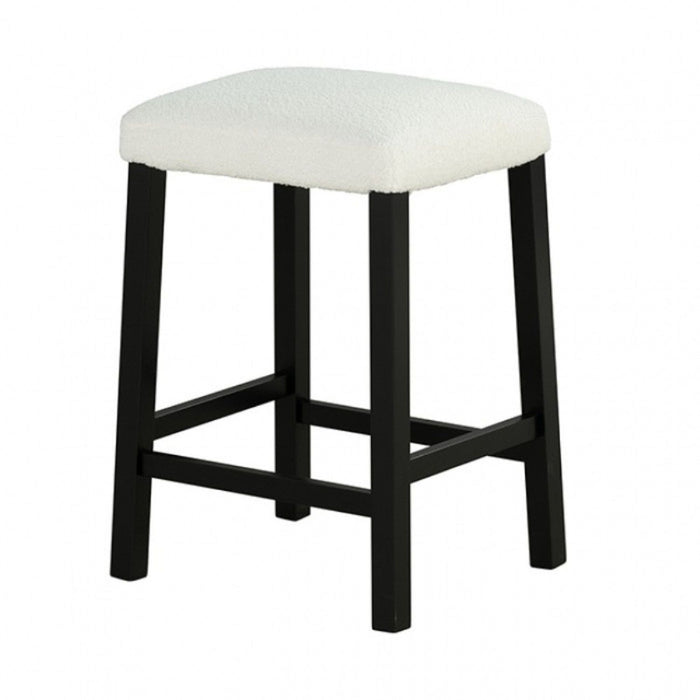 Dining Table Set With Storage Shelves, 3 Piece With 2 Stools - Black / Ivory / White