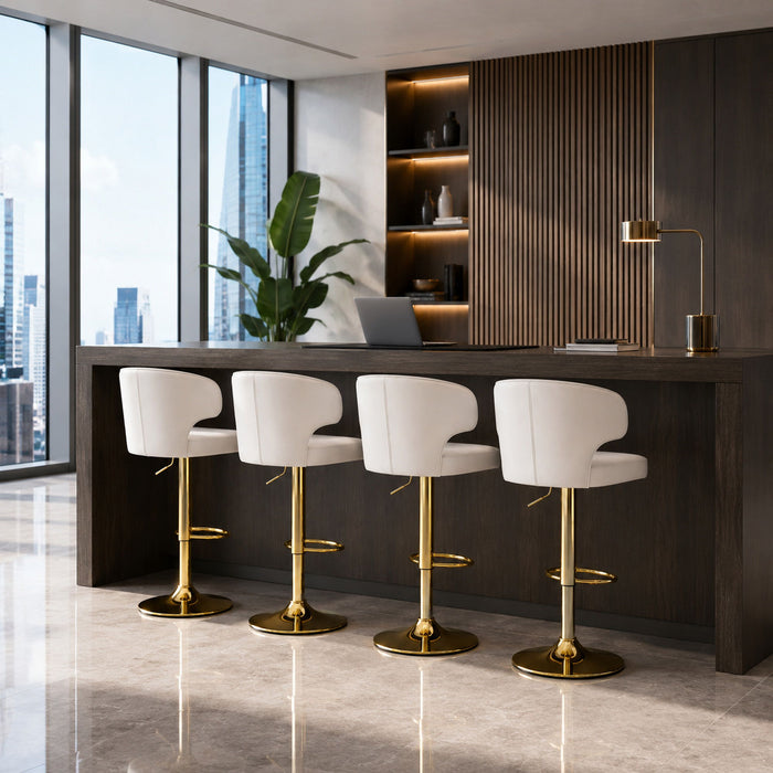 Adjustable Swivel Bar Chair With High Back Support